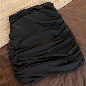 Elegant Black Ruched Skirt